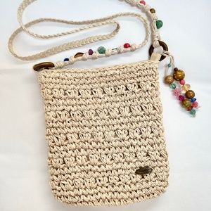 Cappelli Straworld Woven Crossbody Bag w/ Colorful Beads